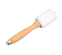 Srliya Coupteur en Cuir Hammer Mallet Poignée en Bois Professionnel pour L'estampage, la Couture, Outil à la Corde de Vache avec Tête de Caoutchouc (Droit)