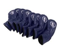 Srliya Couvre-têtes de Club en PU Souple, Protection Efficace pour Les Clubs de 48 à 62 Degrés, Ensemble de 8 Couvre-têtes en Fer de Golf pour Hommes et Femmes (Bleu foncé)