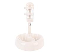 Srliya Dispensateur Statut pour Animaux de Compagnie Dispecteur de Hauteur Réglable Hauteur du Cœur pour Chien en Forme de Chariot Debout Bol de Bol (Beige)