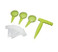 Srliya Distributeur de Graines Ergonomique Réglable à 5 Cadrans | Étiquettes imperméables pratiques, manivelle ergonomique, plastique durable, pour une utilisation dans le jardin.