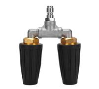 Srliya Double Pression Rotative Rondette Double Turbine Buse de 1/4 Pouce en Acier Inoxydable 4000psi Double Turbo Rotatif Double pour Les Jardineries (Noir)