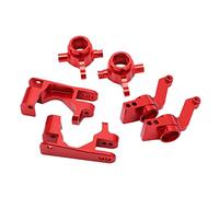 Srliya Ensemble de Blocs de Direction en Aluminium pour Véhicule Tout-Terrain Slash 4x4 RC, Pièces Métalliques Légères et Durables, Installation Facile, échelle 1/10 (Rouge)