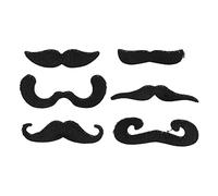 Srliya Ensemble de Fausses Moustaches, 6 Pièces de Moustaches Noires Réalistes pour les Décorations D'Halloween, Barbes Artificielles Faciles à Utiliser pour les Fêtes et le Cosplay