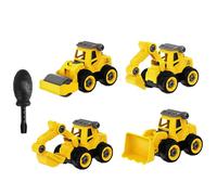 Srliya Ensemble de Jouets de Camion de Véhicules de Construction 4 en 1 à Démonter, Jouets D'ingénierie Portables éducatifs, Ensemble de Jeu pour Enfants Children's Engineering Vehicle