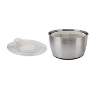 Srliya Essoreuse à Salade Inox Manuelle Grande Capacité | PP en Acier Inoxydable, Contrôle de Rotation Manuel, Panier Double Couche, Séchoir à Légumes pour Laitue et Fruits