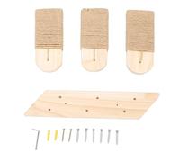 Srliya Étagère d'escalade Murale en Bois à Trois Marches pour Chat, échelle Murale avec Grattage en Chanvre pour Meubles d'animaux de Compagnie