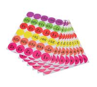 Srliya Étiquettes de Prix à Code Couleur 6 Autocollants de Prix Ronds Auto-adhésifs Vibrants avec Adhésif Puissant Mais Doux pour les Ventes de Garage et les Marchés aux Puces (35F 50 feuilles/paquet)