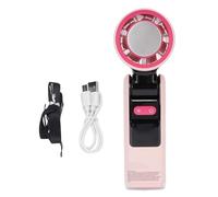 Srliya Éventail à Main de Refroidissement à Glace Affichage Numérique LED Rechargeable à 100 Viande de Turbine à Main Pliable avec Lumière LED pour Voyager Extérieur (Rose)