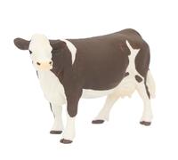Srliya Figurine de Vache, Détails Réalistes, Jouet de Vache Simmental en Plastique Souple et Sûr pour la Décoration D'étagère de Table, Idéal pour Les Amateurs d'animaux de Ferme,