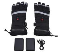 Srliya Gants Chauffants électriques Rechargeables d'hiver pour Hommes et Femmes, Alimentés par Batterie, avec Bandes Réfléchissantes, pour L'extérieur, Le Cyclisme, la Randonnée, Le