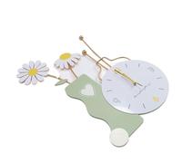 Srliya Horloge Murale de Luxe Décorative en Forme de Fleur avec Un Design élégant pour L'entrée du Salon - Composition Acrylique en Fer Ton Crémeux - Idéale pour Les Familles Romantiques
