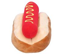 Srliya Jouet de Chien en Peluche Moelleux, Hot Dog Shape Sound Doll Toys for Cats and Dogs, Solitude Relief Toy Lorsque Les Propriétaires Ne sont Pas à la Maison, Taille 14x8x7cm,
