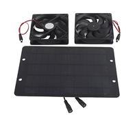 Srliya Kit de Ventilateur Solaire Kit à Double Air Équipement de Ventilation Extérieure pour les Serres 10W 800mA