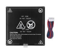 Srliya Lit Chauffant en Aluminium, Lit Chauffant pour Imprimante 3D 220 X 220 Mm avec Fil, Haute Performance, Surface Plane, Fil intégré, Construction en Aluminium, DC12 V, Large