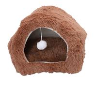 Srliya Lit Grotte pour Chat, Tente Semi-fermée avec Coussin en Mousse épaisse Haute densité, Housse Amovible et Lavable pour Chats de Taille Moyenne, Chiots, Petits Chiens