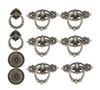 Srliya Lot de 10 Petites Poignées de Tiroir Rétro Exquises pour Porte D'armoire, Décorations Vintage en Alliage de Zinc pour Armoires de Cuisine et de Salle de Bain