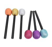 Srliya Lot de 6 Microphones de Chant, Faux en Plastique pour Performance sur Scène, karaoké, Fête d'anniversaire, Microphone Amusant pailleté avec Support, Accessoires de Co