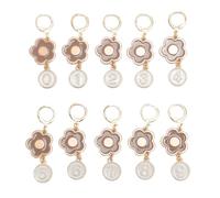 Srliya Marqueurs de Point, 10pcs Numérotés de Point de Point de Crochet Métallique avec des Fleurs, Réutilisables pour le Tricotage, Ménage, la Plupart des Scènes, Rosée Sale