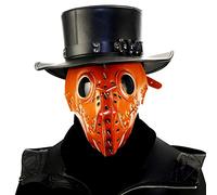 Srliya Masque de Bec de Peste Steampunk Accessoires D'Halloween Masque D'oiseau Médecin de la Peste Masque à Bec Long Cosplay Accessoires de Costume D'Halloween Steampunk Matériel en