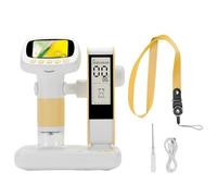 Srliya Microscope pour Enfants avec LED et écran de 2 Pouces Microscope de Bureau à Main pour Usage en Plein Air