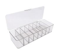 Srliya Organisateur de Lentilles de Contact 8 Compartiments, étui de Rangement de Lentilles de Contact de Grande capacité, Distributeur 26cm (Gris Transparent)