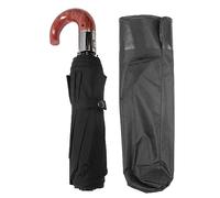 Srliya Parapluie Pliant à 10 Os, Protection UV, Ouverture Automatique, Fermeture Automatique, Coupe-vent avec Poignée en Bois Incurvée, pour Hommes et Femmes (Type sans colle)