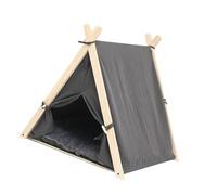 Srliya Pet Cat Dog House, Tente de Chat à Chiot Multifonctionnel, Conception Unique pour la Circulation de L'air Frais, Bois Durable Confortable, Matériau en Tissu, adapté à la Maison (Gris foncé)