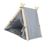 Srliya Pet Cat Dog House, Tente de Chat à Chiot Multifonctionnel, Conception Unique pour la Circulation de L'air Frais, Bois Durable Confortable, Matériau en Tissu, adapté à la Maison (Gris Clair)