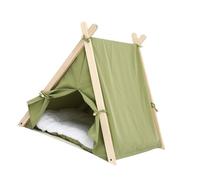 Srliya Pet Cat Dog House, Tente de Chat à Chiot Multifonctionnel, Conception Unique pour la Circulation de L'air Frais, Bois Durable Confortable, Matériau en Tissu, adapté à la Maison (Verte de
