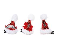 Srliya Pinces à Cheveux de Noël 3 Pièces Matériau de qualité Supérieure Surface Lisse pour un Design Unique Doux et Confortable Épingles à Cheveux pour Chapeau de Père Noël, Idéal