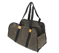 Srliya Porte-bûches Toile Cirée Vert Foncé Grande Capacité Poignées Renforcées Pliable Antidérapant Sac à Bois de Chauffage pour Camping Poêle à Bois Cheminée
