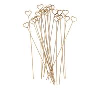 Srliya Porte-cartes Bâtons Floral 50pcs Floral Picks Clips Réutilisable Golden Metal Wire Floral Place Carte Solder 6in Photo Memo Holder Pick for Wedding Engagement (En forme de cœur)
