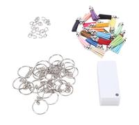 Srliya Porte-Clés de Sublimation Vierge en Métal, Porte-Clés de Transfert de Chaleur, Plaque en Aluminium Double Face avec Pompons, pour de Voiture, Cadeaux Artisanaux