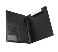 Srliya Porte-documents en Cuir PU Noir, Petit Porte-bloc A4 avec Couverture, Support pour Bloc-notes pour Professionnels, étudiants, Voyageurs - 323 X 251 Mm