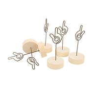 Srliya Porte-numéro de Table en Hêtre, Pince Photo Pratique (Troisième
