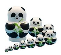 Srliya Poupées Gigognes Russes Tigre à 10 Couches, Jouets en Bois à Motifs d'animaux Mignons, Jouet Matryoshka Babushka Unique (15 * 7.6cm)