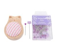Srliya Rinasières et épingles de Couture de la Tête de Chat, 80pcs de Long épingles de Localisation Droites, Comprend Un Coussin D'insertion D'aiguille, des Projets D'artisanat, du