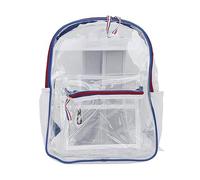 Srliya Sac à Dos Transparent Sac D'école Transparent Voir à Travers le à Livres en PVC Grande capacité Entièrement Sangles Renforcées Robustes Poche Zippée Poches