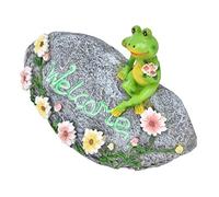 Srliya Sculpture en Résine de Grenouilles Durables Bienvenue dans Mon Jardin avec de Jolis Ornements d'animaux, Idéale pour la Décoration du Salon, Intérieur et Extérieur