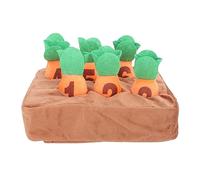 Srliya Seek Carotte en Peluche avec Couineur, Jouet Interactif pour Chien pour Enfants, Encourage L'imagination, Gardien de la santé Dentaire, Jeu Familial, Marron, Vert, Orange, 9,1 X