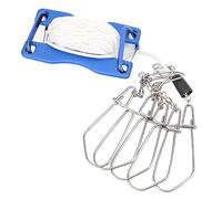 Srliya Serrure à Poisson Portable avec Mousqueton en Acier Inoxydable | Câble métallique robuste, opération facile à un seul bouton, matériau en nylon durable, idéal pour la pêche aux gros leurres