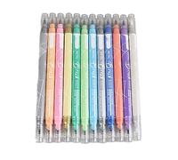 Srliya Stylos de Couleur à Double Tête, 12 Couleurs, Stylos de Couleur sans Décoloration, D'art Légers et Portables pour Album de Bricolage, Céramique, Pratique de la