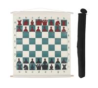 Srliya Tableau de Démonstration D'échecs Tableau D'enseignement des échecs de Démonstration D'échecs Ensemble Complet Pliable et Portable avec 32 Pièces Sac de