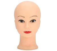 Srliya Tête de Mannequin Chauve en PVC, 49 Cm, pour Présentation de Chapeaux, Maquillage, Perruques, Foulards, Bijoux, Accessoire Idéal pour les (Avoir un style de maquillage)