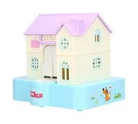 Srliya Tirelire Chien à Avaler Automatiquement avec Effets de Musique Légers pour Enfants, Chiot dans un Luxueux Jouet de Niche, (Chien porte-bonheur bleu)