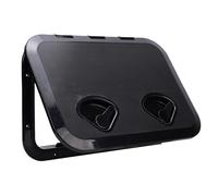 Srliya Trappe D'accès au Pont Marin 17,3x12,4 Pouces, Ouverture à 180 °, Couvercle Rectangulaire Robuste et Antidérapant pour Pont de Bateau (Noir)