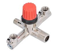 Srliya Tube de Commutation de Compresseur D'air, Connexion de Valve Métallique à Double Sortie de Haute Précision pour Compresseur à Piston, Aluminium + Plastique