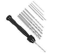 Srliya Twist Drill Set Black Mini Manuel Rotary Punch Punch Perforated Tool +20 Drill Bits