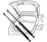 Srltsy 2X Gaz Hayon Vérins Coffre pour Porsch-e Cayenne (92A) 2011-2017(OEM-95851255000)-63.3cm - Amortisseurs Soutien,Utilisation Intensive et Une Performance Robuste