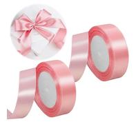 SRLWMYI 2pcs Ruban Satin Rose 25mm x 22m Polyester Ruban Satin DecorationMariage pour Ballon Couture Artisanat Bouquet Ruban Mariage Ruban Cadeau
